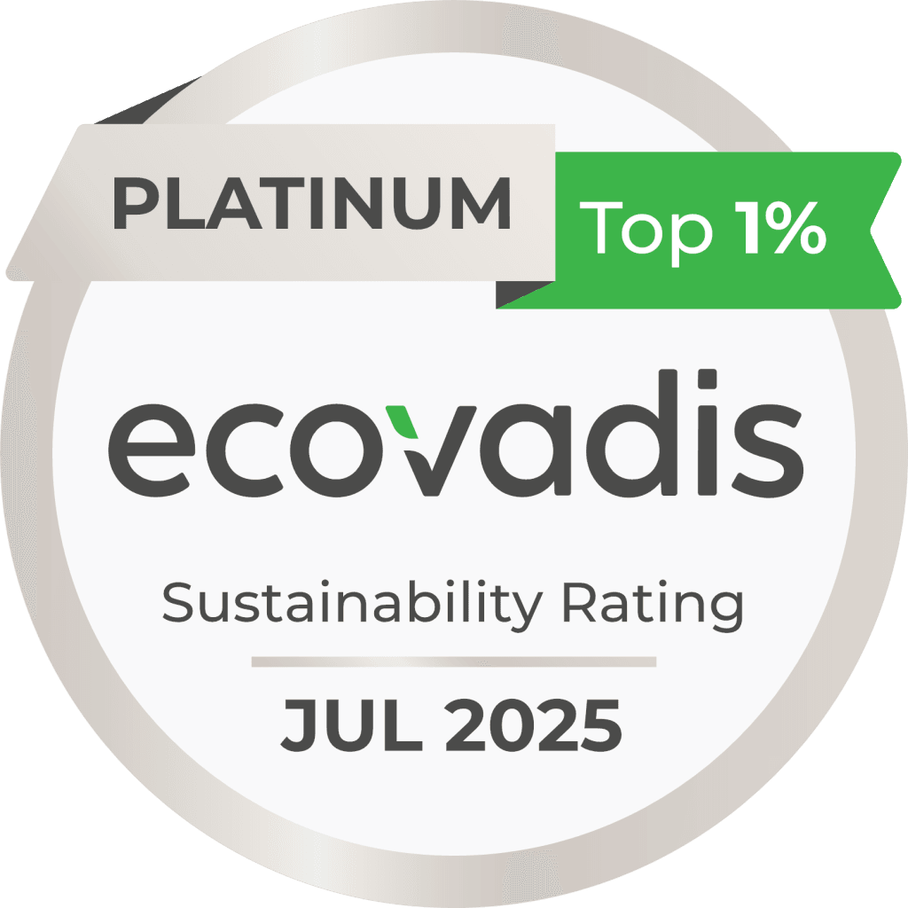 Platinum Top 1% ecovadis Sustainability Rating Jul 2025